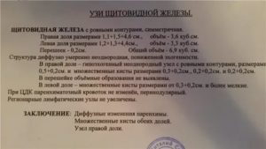УЗИ щитовидной железы, непонятное заключение