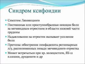 Боль под мечевидным отростком